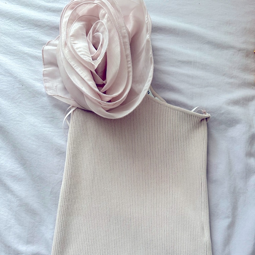 Zara One Shoulder Flower Top